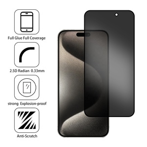 プライバシースクリーンプロテクター強化ガラスフィルム指紋防止フル接着剤iPhone 12 Pro 13 Pro Max 15 16 14 Plus XR Pro Max用 - Product Image 4