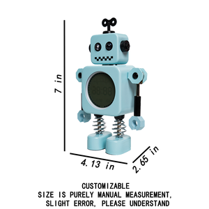 Niedliche Roboter LCD Digital Schreibtisch uhr mit Temperatur anzeige Feder bein Design Herzschlag Muster für Kinder Home Decor Geschenke - Product Image 6