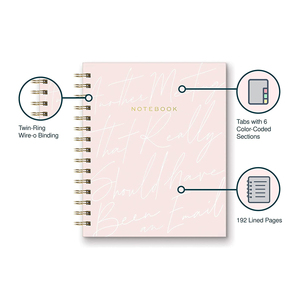 Decorative Cover <strong>Coded</strong> Sections Tabbed College Ruled Spiral Binding <strong>Notebook</strong> Tabs Double Sided Storage Pocket Journals <strong>Notebook</strong>
