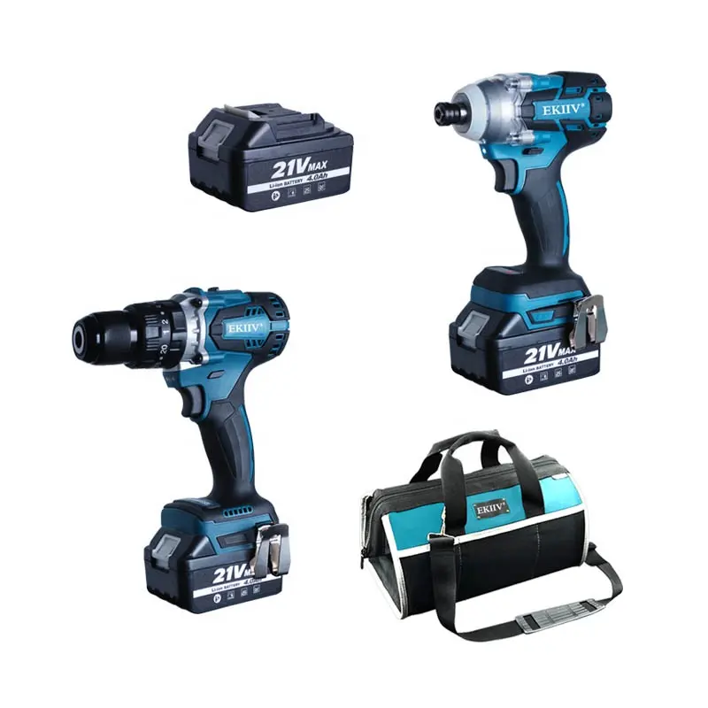 Offerta all'ingrosso completa EKIIV 18 Volt agli ioni di litio Cordless 2 pezzi Kit Combo Cordless