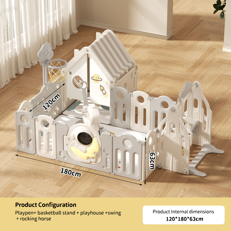 120*180cm + balançoire + cheval à bascule