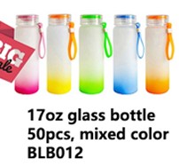 BLB012 17oz bouteille en verre, couleur de mélange