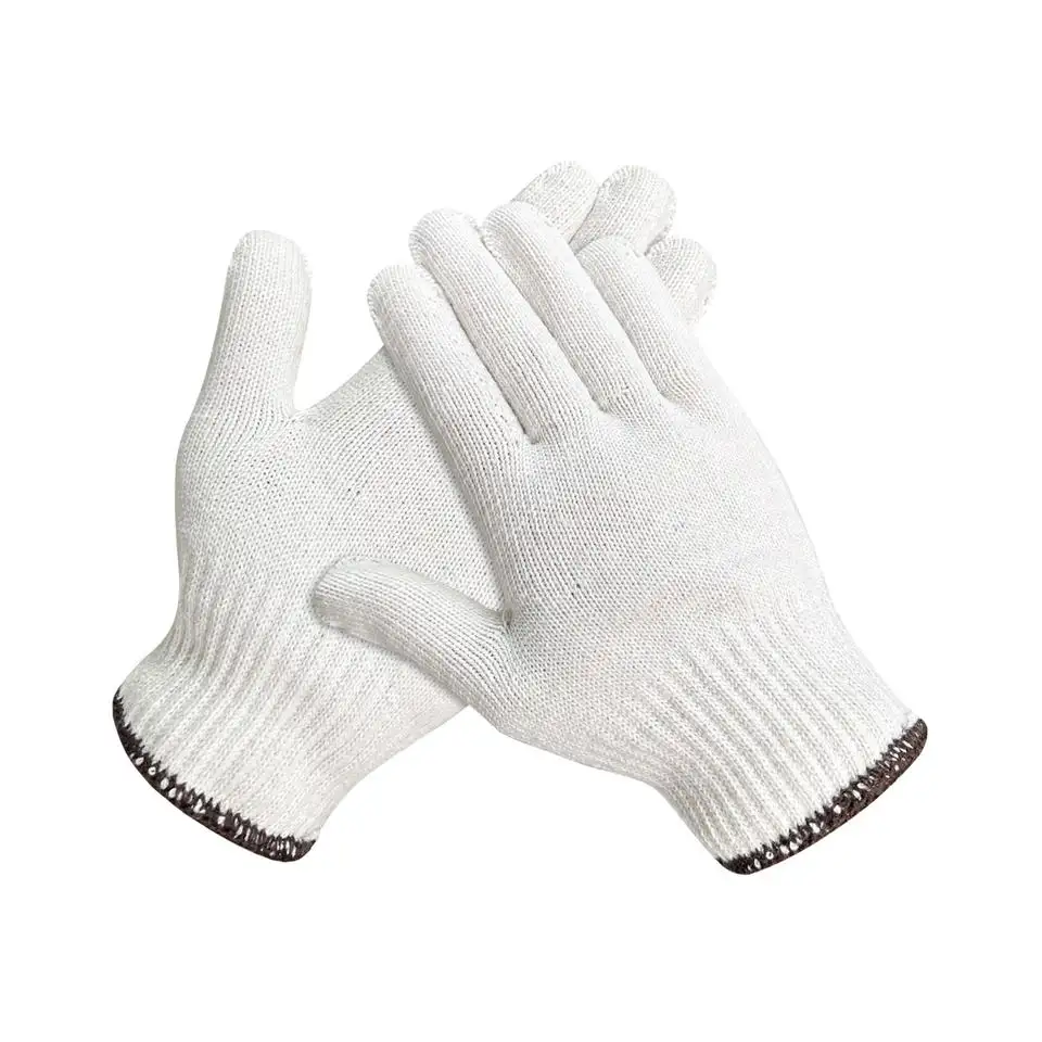 Cheap Cotton Knitted Gloves Bleached White cotton working gloves Safety Breathable General Hand Gloves