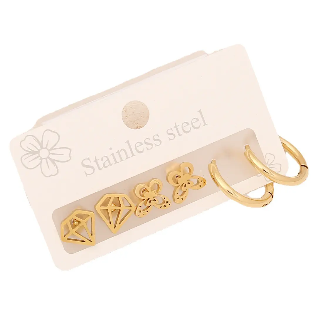 Nuovi gioielli orecchini in acciaio inossidabile-Set di pezzi molti stili orecchini pentagramma personalizzati