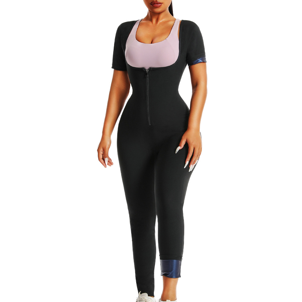 Blue Jumpsuit with Short Sleeve