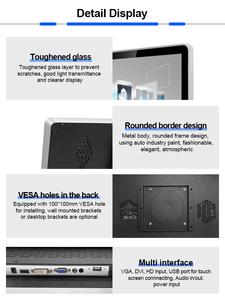 Pantalla digital frontal templada, monitor de pantalla táctil lcd de 19 pulgadas de ancho con entrada vga dvi - Product Image 4