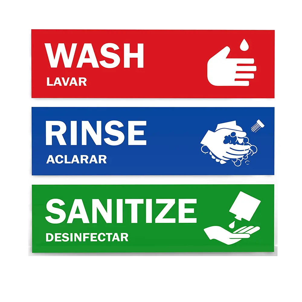 Custom Wassen Spoelen Ontsmetten Hand Wassen Stickers-Geweldig Voor Restaurants, Commerciële Keukens