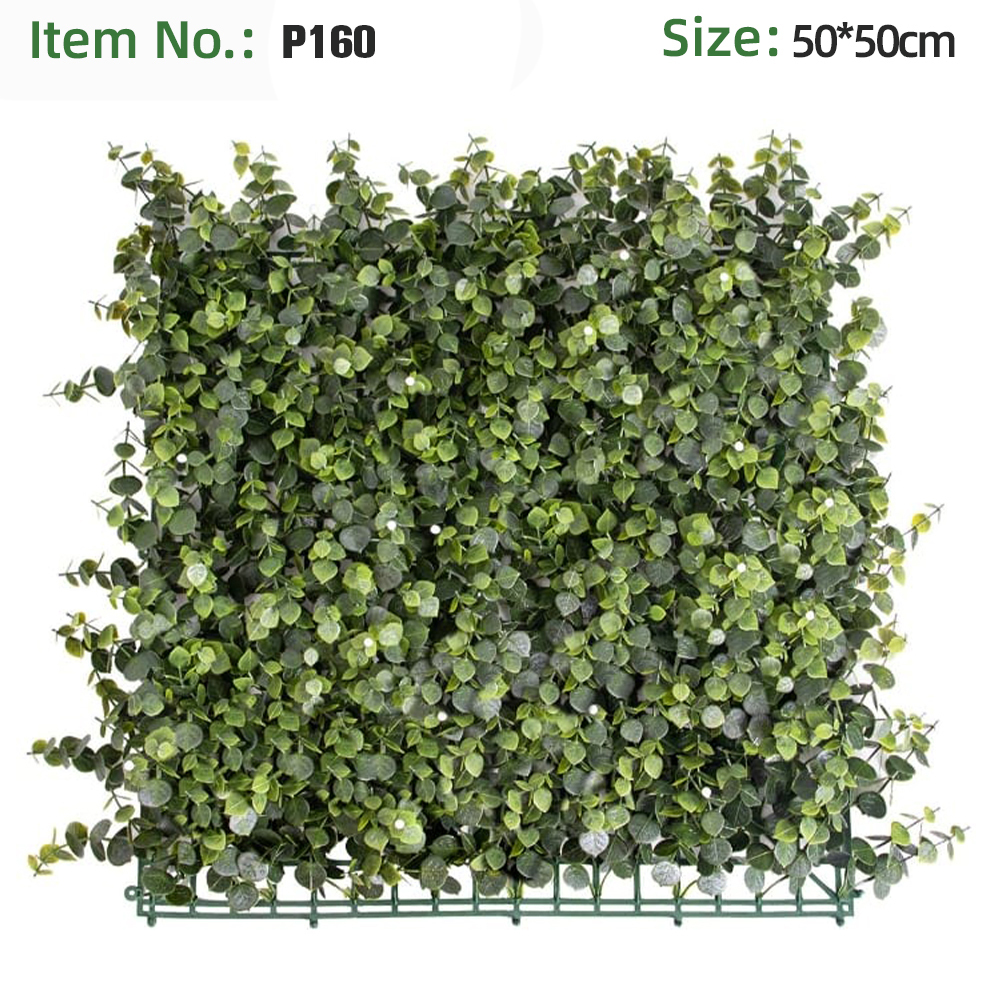 Variegated Dark Light Green Eucalyptus Grass Wall Panel