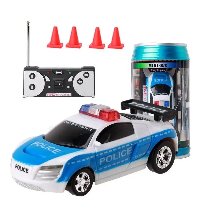Atacado Crianças plástico elétrico polícia carro brinquedos controle remoto pode mini carro rc com luz