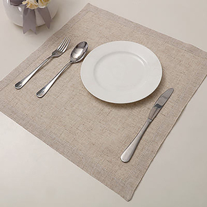 Wholesale Rectangular 100% Linen Table Cloths <strong>Napkins</strong> Handmade Beige with White Hemstitch Cotton Wedding Dinning Decorations - Product Image 5