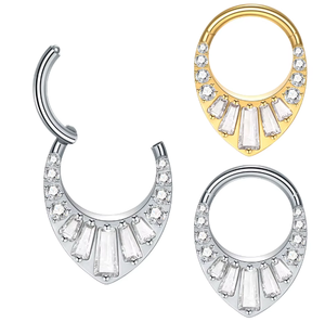 <strong>Titanium</strong> Hinged Segment Ring 18G Golden Nose Piercing Septum Clicker Earrings Tragus Cartilage ASTM Jewelry in Stock - Product Image 1