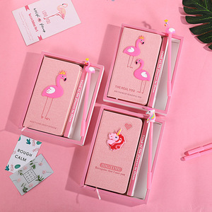 Kawaii Journal Stationery materiale scolastico studio strumenti regalo Set di quaderni di fenicotteri rosa Set di penne per appunti diario di agenda - Product Image 5