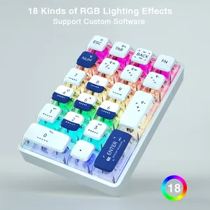 LEOBOG K21 con cable/BT/2,4G teclado numérico mecánico transparente teclado numérico 21 teclas con RGB/luz blanca - Product Image 3