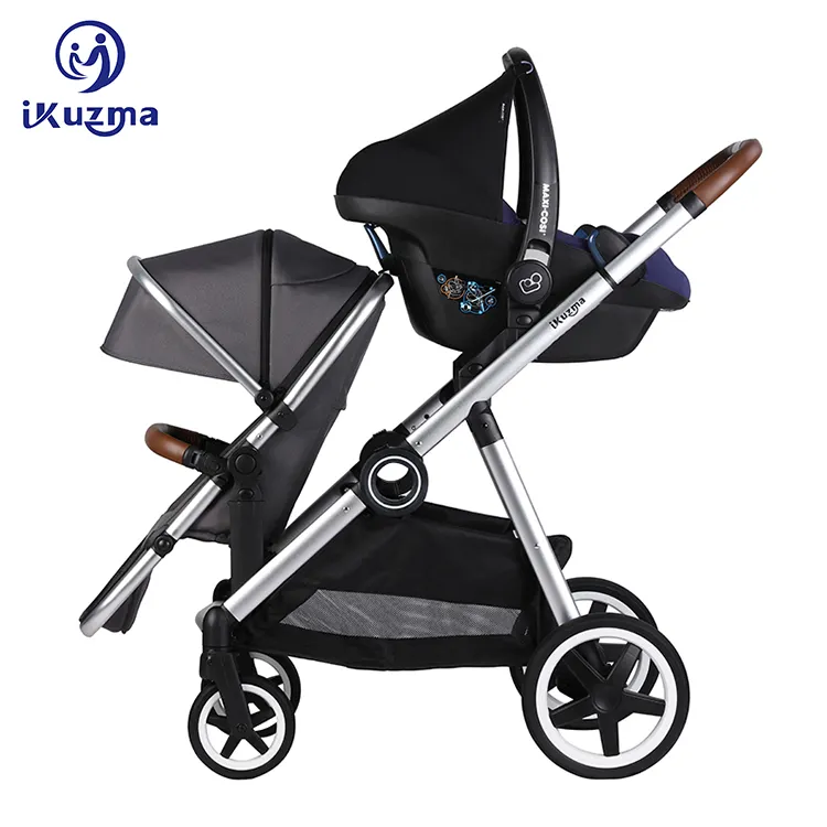 Europese Twin Fiets Wandelwagen 3 In 1 Dubbele Wandelwagen Baby-En Peuter