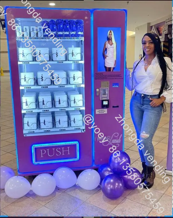Zhongda popular LED Screen Hot Custom Design Hair Lashes Vending Machine beauty vending machines