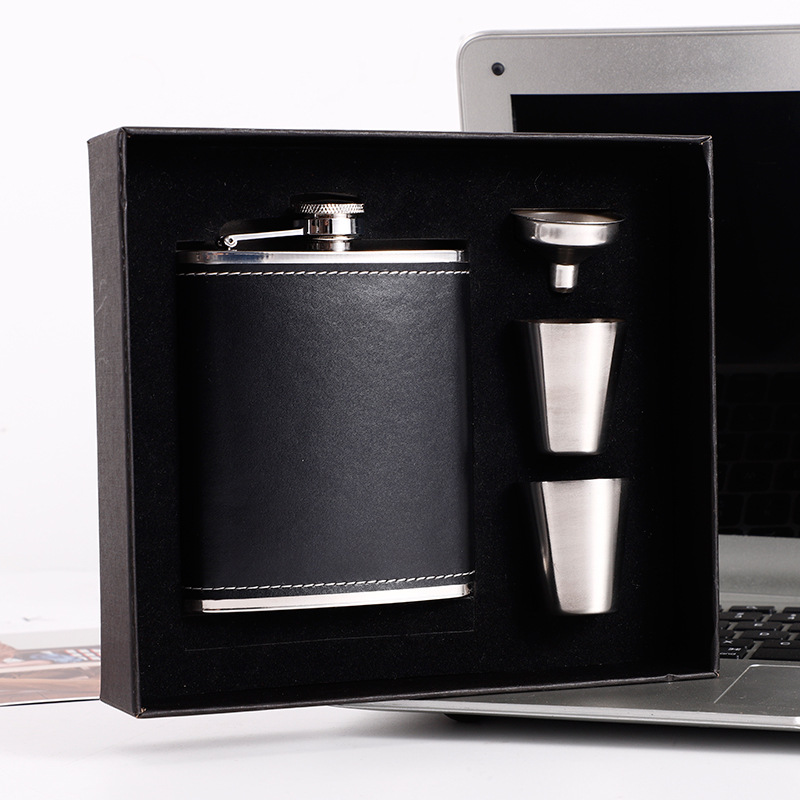 Noir (coffret cadeau + 1 fuite de vin + 2 verres à vin)