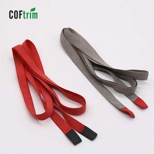 Factory Hot Sale 1cm Flat New Fancy Drawcord <strong>String</strong> with Silicone Dipped End Elastic Webbing Drawstring Cord for Pant Garment - Product Image 1