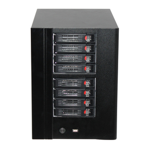 Caja de servidor IPFS Mini ITX NAS al por mayor con 8 bahías intercambiables en caliente aleación de aluminio y plástico ATX factor de forma ventilador almacenamiento de datos de respaldo - Product Image 1