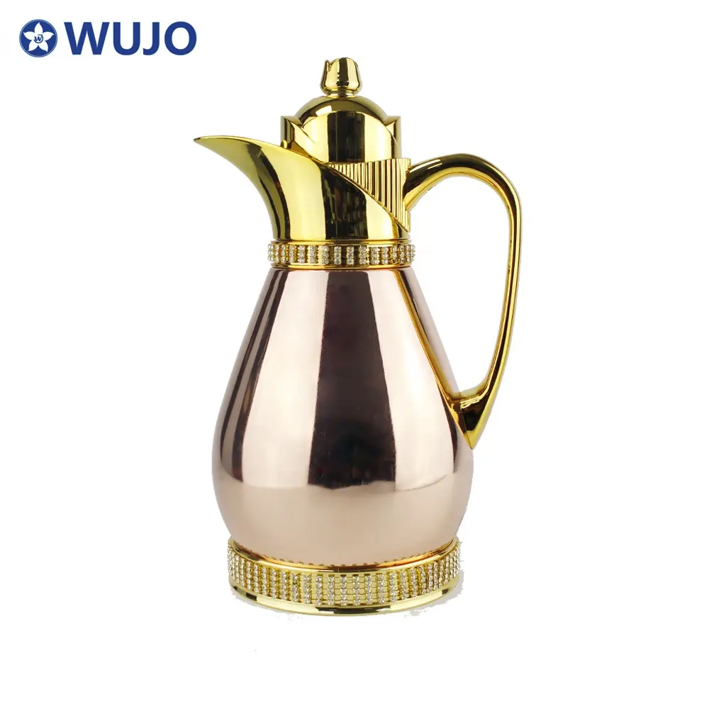 WUJO-termo árabe de café, té, agua fría y caliente, con decoración de diamantes, nuevo diseño