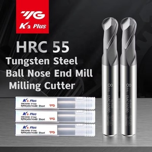 YG1 2 Flute cắt hrc55 r0.25 0.5 -R4 5 6 phay gia công thép vonfram sprial bit phay cắt bóng mũi cuối nhà máy - Product Image 2
