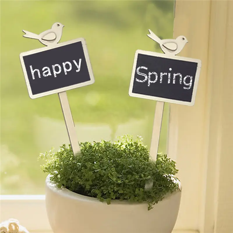 Mini pizarra para plantas y flores, tablero de señal con enchufe decorativo para tienda de flores y bonsái