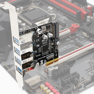 PCIe เป็น4พอร์ตฮับ USB3.0 + SATA พลังงาน15Pin 5Gbps PCI Express การ์ดขยาย USB 3.0อะแดปเตอร์สำหรับ2U/เคสพีซีเดสก์ท็อป4U - Product Image 6