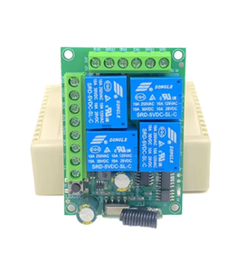 リレー受信モジュールDC 12V 10A 4CHワイヤレスリモコンスイッチ4チャンネルRF433MHzリモコン伝送 - Product Image 1