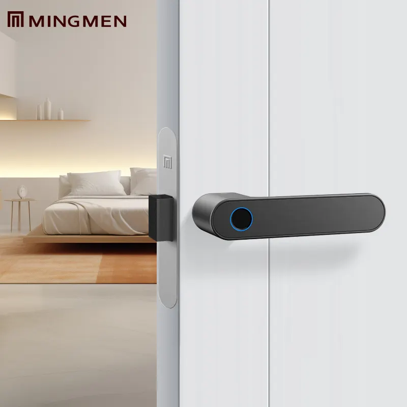 قفل باب MINGMEN S05D من سبائك الألومنيوم بصمة إصبع رقمية بتصميم بسيط ومقبض رقمي