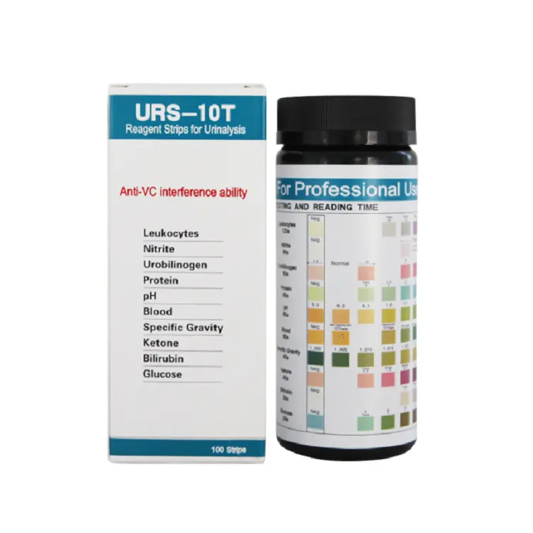 소변 테스트 스트립 10 매개 변수 소변 시약 테스트 당뇨병, UTI, pH 등