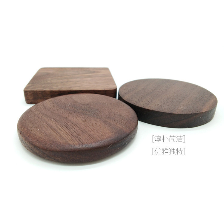 Pieza cuadrada de madera de nogal, 6*6*0,8 cm