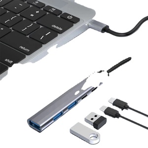 USB C集线器多端口扩展坞类型C 5端口分离器USB扩展器充电适配器多接口转换器