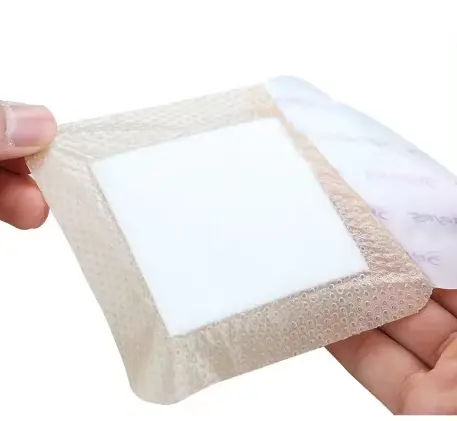 Vendaje adhesivo impermeable para heridas Vendaje de espuma absorbente de silicona suave para el cuidado de heridas