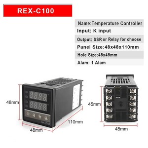 REX-C100デジタルPID温度コントローラーK入力サーモスタットSSR10/25/40DA出力K熱電対1mプローブ - Product Image 4