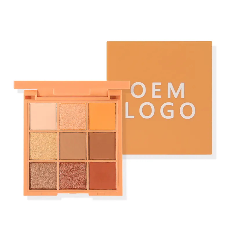Пользовательская пластиковая упаковка макияж для веганов матовый блеск печать Вашего логотипа 9 теней для век пластиковая палитра низкое минимальное количество OEM MOQ 30