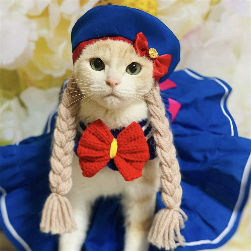 Sombrero azul trenza