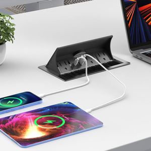 <strong>New</strong> Design US Power Socket with 3 AC Brush Cross Outlets USB Power Strip 24V Rated Voltage NFC Network for Meeting Room Office - Product Image 4