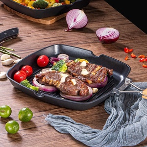 Biftek balık ve barbekü için ızgara tavası 11 inç taşınabilir yapışmaz kızartma tavası derin kare kalbur Pan katlanır kolu indüksiyon Skillets - Product Image 2