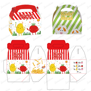 Tùy Chỉnh In Ấn Cấp Thực Phẩm Có Thể Tái Chế Thức Ăn Nhanh Giấy <span class=keywords><strong>Gable</strong></span> Gà Chiên Apple Pie Trẻ Em Bữa Ăn Bao Bì Hộp - Product Image 5