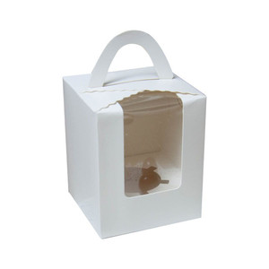 Kraft Paper Cupcake Boxes Bakery Muffin Packaging <strong>Box</strong> with Clear <strong>Display</strong> <strong>Window</strong> and Insert - Product Image 1