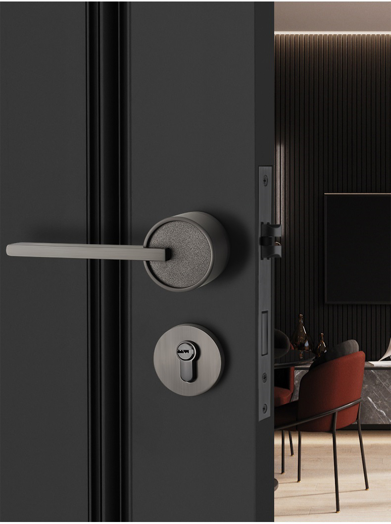 Professional Quality Leather Zinc Door Handle Luxury Lock Door Handle Indoor