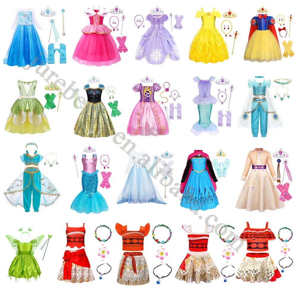 TV & Film Kostüme Mädchen Phantasie Elsa Anna Schnee wittchen Belle Rapunzel Prinzessin Kostüm Deluxe Dress Up Cosplay Geburtstags feier