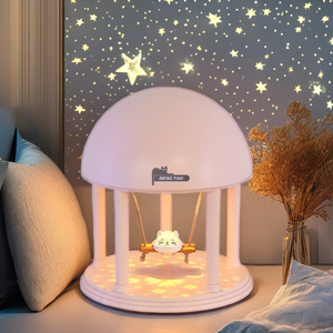 Cute Home Decorative LED Table <strong>Lamp</strong> with Charging Port Minimalist <strong>Style</strong> Projected on <strong>Small</strong> Tables - Product Image 1