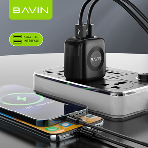 BAVIN现货快速充电双<span class=keywords><strong>Usb</strong></span>带电缆c型微型壁式电话充电器欧盟充电器适配器PC301E