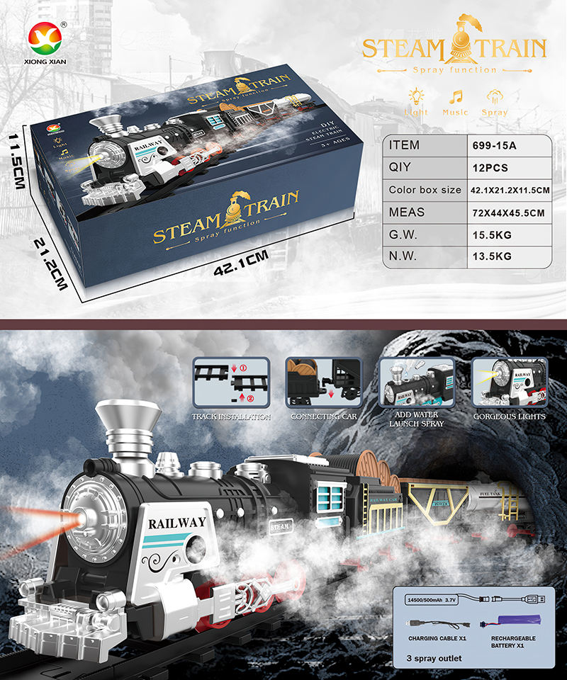 699-15A (3.7V Li-ion 3 Carros 3 Pulverizador de Niebla)