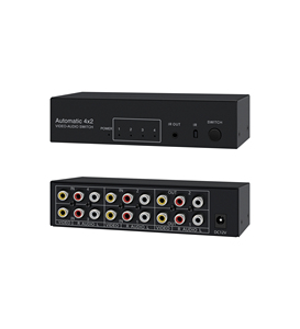 AV <strong>Video</strong> and Audio Automatic Switcher 4 in 2 Out Remote Control Selection Chip <strong>Switch</strong> 4port - Product Image 5