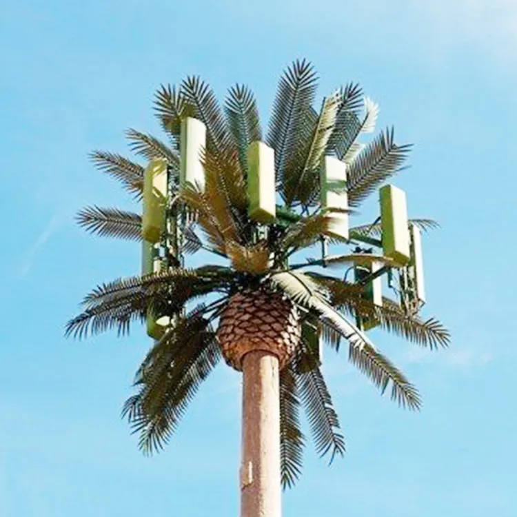 Torre da antena monopola de aço da palmeira, camuflada biônica da palmeira