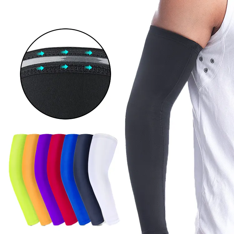 Silk Fabric Over Sleeve Sports Cycling Fishing Sun Protection Solid Arm Sleeves