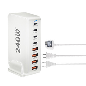 8-Port 240W galyum nitrür PD masaüstü şarj cihazı verimli 4A + 4C Laptop ve cep telefonu 4A + 4C cep telefonu şarj cihazları için şarj - Product Image 5