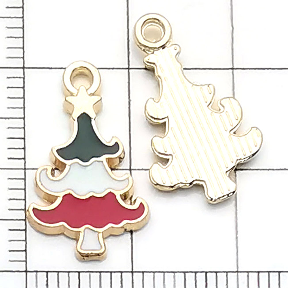 1 KC gold-leaf Christmas tree - 0.8g - 12*19mm - 12260