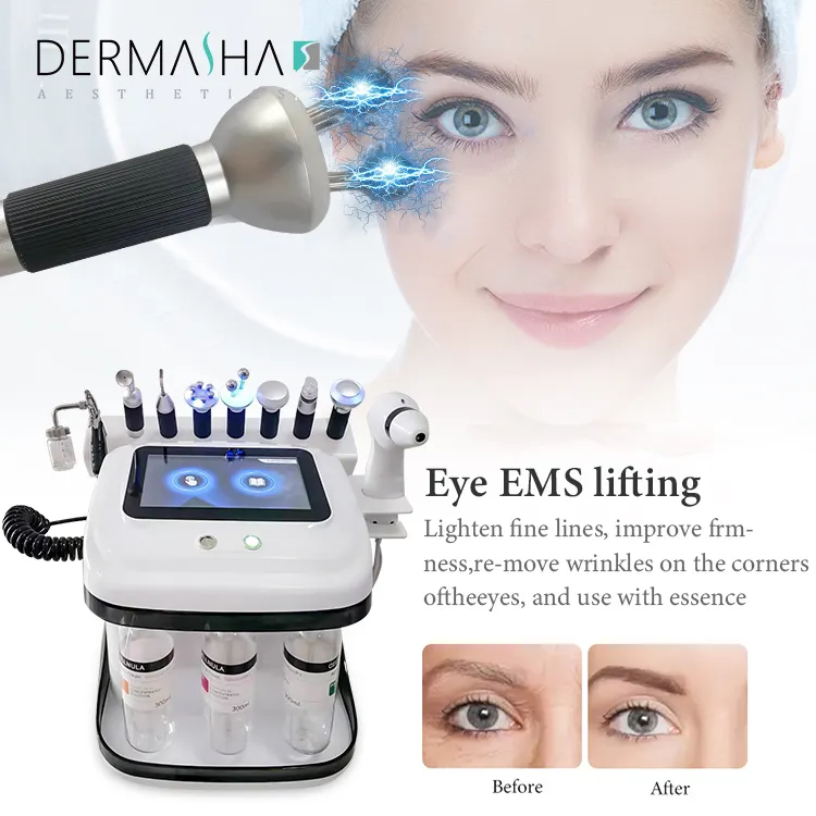 Máquina multifuncional profissional de beleza facial 2024, jato de oxigênio, dispositivo aquático para cuidados com a pele, RF hidro dermoabrasão